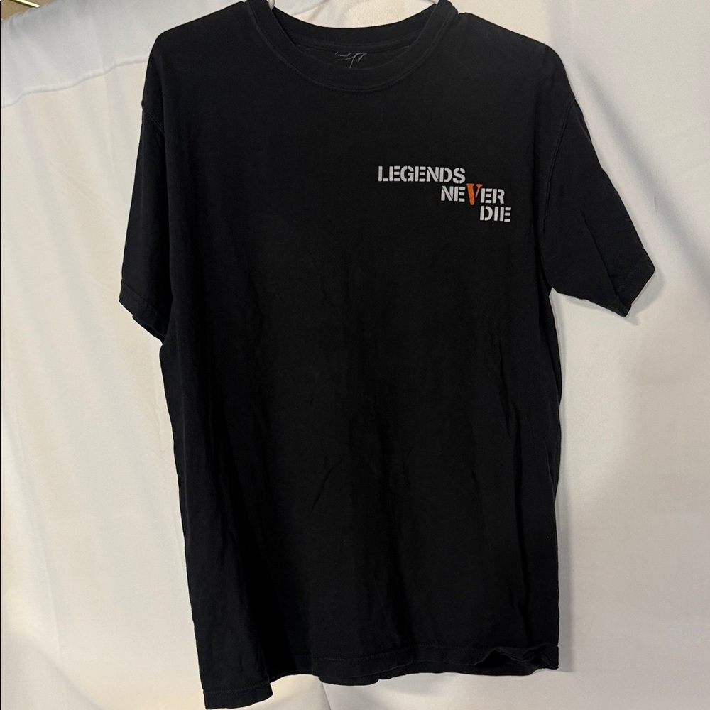 Legends Never Die Black Graphic Tee